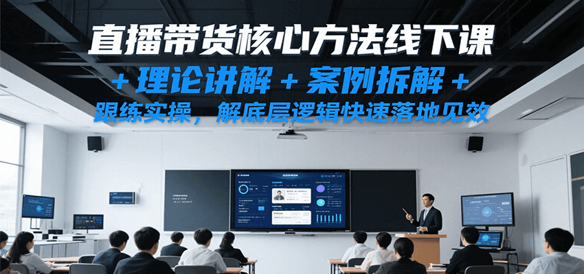 直播带货核心方法线下课，理论讲解+案例拆解+跟练实操，解底层逻辑快速落地见效-3YVIP资源库