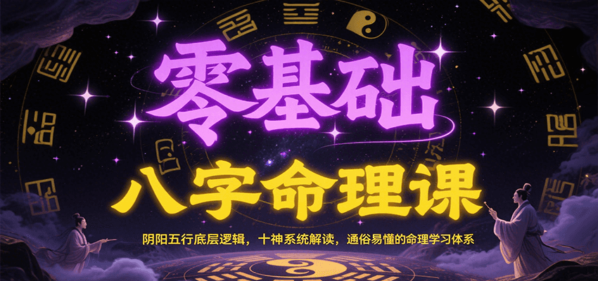 零基础八字命理课：阴阳五行底层逻辑，十神系统解读，通俗易懂的命理学习体系-3YVIP资源库