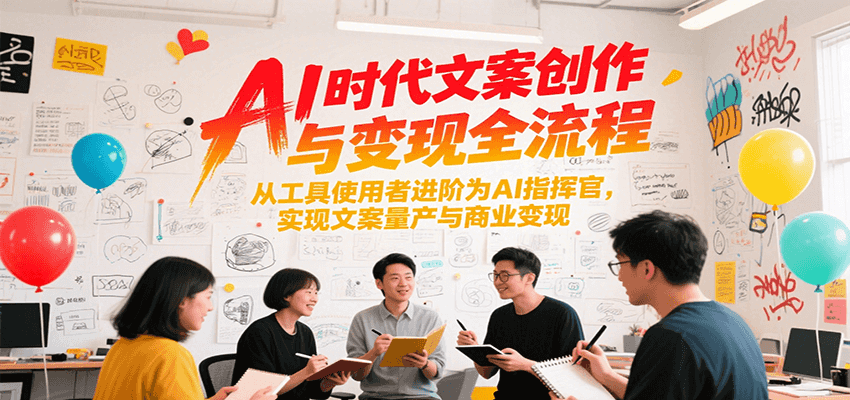 AI时代文案创作与变现全流程，从工具使用者进阶为AI指挥官，实现文案量产与商业变现-3YVIP资源库
