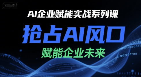 AI企业赋能实战系列课，抢占AI风口，赋能企业未来-3YVIP资源库