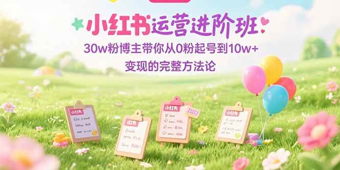 （15318期）小红书运营进阶班：30w粉博主带你从0粉起号到10w+变现的完整方法论-3YVIP资源库