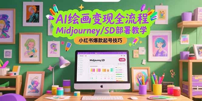（15324期）AI绘画变现全流程，Midjourney/SD部署教学，小红书爆款起号技巧-3YVIP资源库