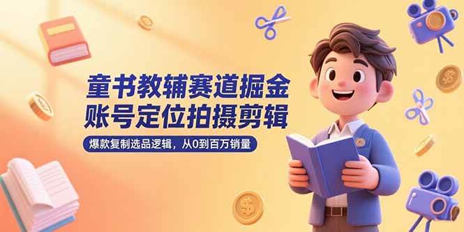 （15326期）童书教辅赛道掘金，账号定位拍摄剪辑，爆款复制选品逻辑，从0到百万销量-3YVIP资源库