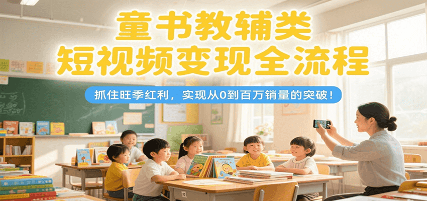 童书教辅类短视频变现全流程，抓住旺季红利，实现从0到百万销量的突破！-3YVIP资源库