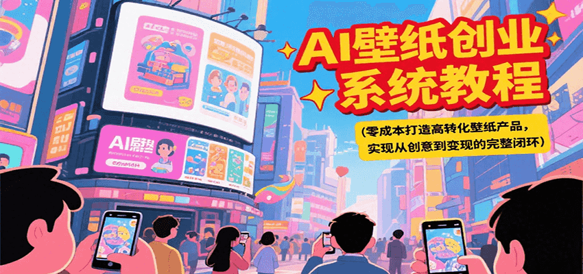 AI壁纸创业系统教程，零成本打造高转化壁纸产品，实现从创意到变现的完整闭环-3YVIP资源库