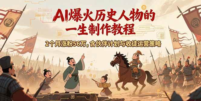 （15336期）AI历史人物赛道课程，2个月涨粉56万，含伙伴计划与收徒运营策略-3YVIP资源库
