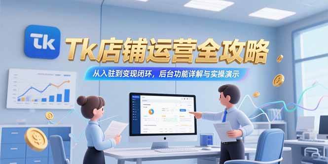 （15345期）Tk店铺运营全攻略，从入驻到变现闭环，后台功能详解与实操演示-3YVIP资源库
