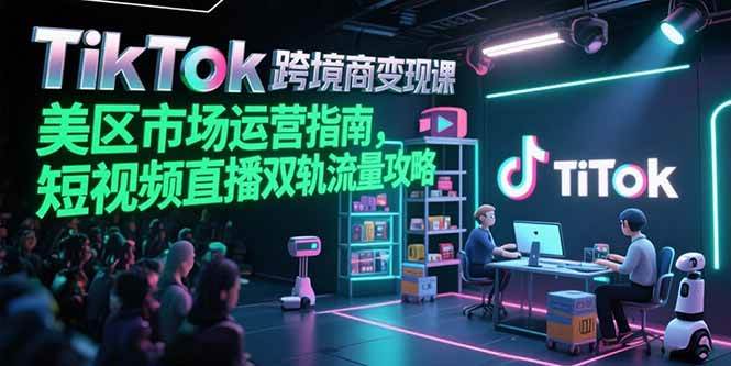 （15344期）TikTok跨境电商变现课，美区市场运营指南，短视频直播双轨流量攻略-3YVIP资源库
