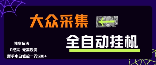 大众采集全自动玩法，新手小白轻松一天5张+，操作简单零成本【揭秘】-3YVIP资源库