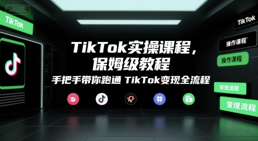 TikTok实操课程，保姆级教程，手把手带你跑通TikTok变现全流程-3YVIP资源库