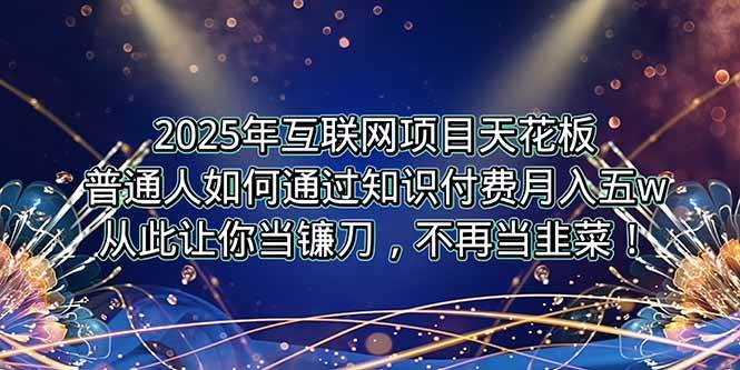 （15354期）2025年互联网项目天花板，普通人如何通过卖项目实现逆风翻盘，月入5W＋！-3YVIP资源库
