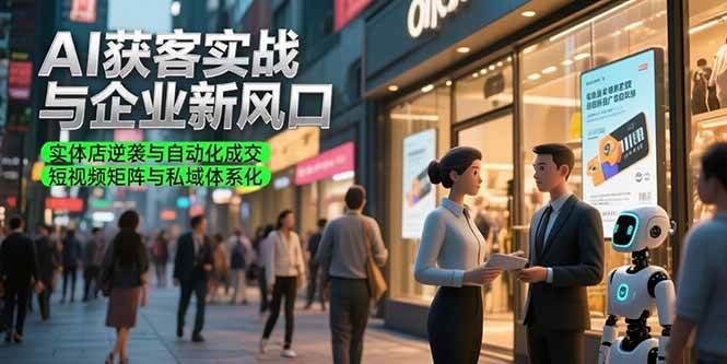 （15348期）AI获客实战与企业新风口，实体店逆袭与自动化成交 短视频矩阵与私域体系化-3YVIP资源库