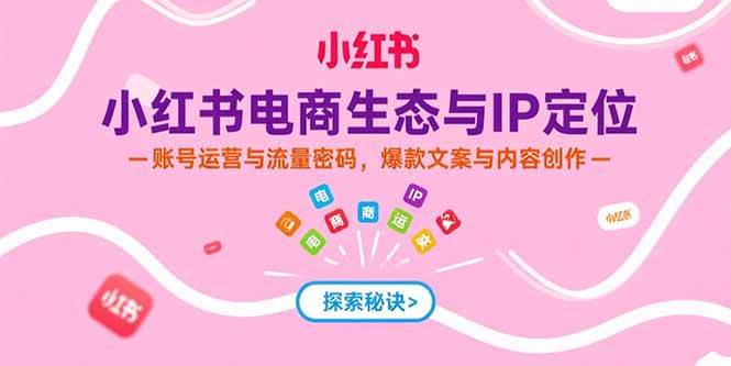 （15350期）小红书电商生态与IP定位，账号运营与流量密码，爆款文案与内容创作-3YVIP资源库