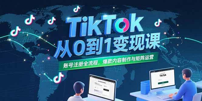 （15346期）TikTok从0到1变现课，账号注册全流程，爆款内容制作与矩阵运营-3YVIP资源库