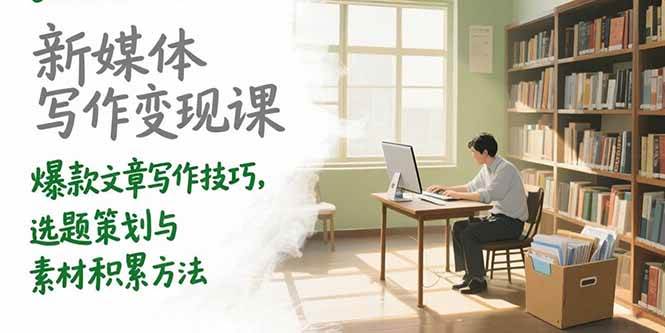 （15345期）新媒体写作变现课，爆款文章写作技巧，选题策划与素材积累方法-3YVIP资源库