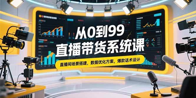 （15362期）从0到99直播带货系统课，直播间场景搭建，数据优化方案，爆款话术设计-3YVIP资源库