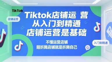 Tiktok店铺运营从入门到精通，店铺运营是基础，不懂运营店铺，瞎折腾店铺就是折腾自己-3YVIP资源库
