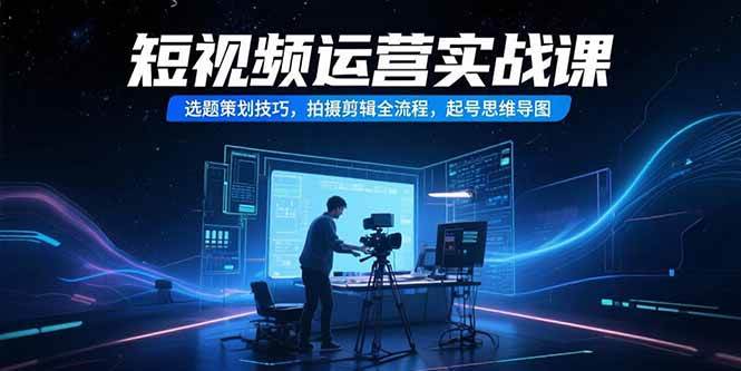 （15375期）短视频运营实战课，选题策划技巧，拍摄剪辑全流程，起号思维导图-3YVIP资源库