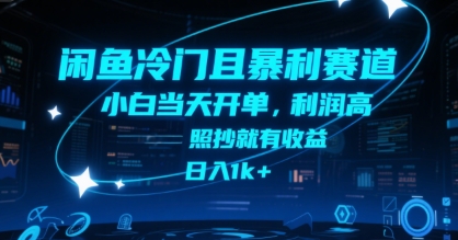 闲鱼冷门且暴利赛道，小白当天开单，利润高，照抄就有收益，日入1k+【揭秘】-3YVIP资源库
