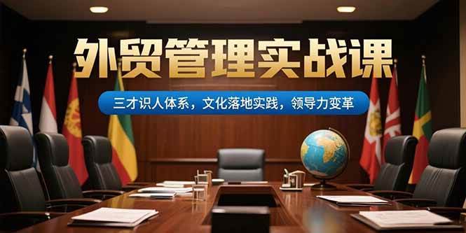 （15380期）外贸管理实战课，三才识人体系，文化落地实践，领导力变革-3YVIP资源库