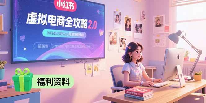（15387期）虚拟电商全攻略2.0，开店选品实操流程，账号定位、货源发布、笔记发布技巧-3YVIP资源库
