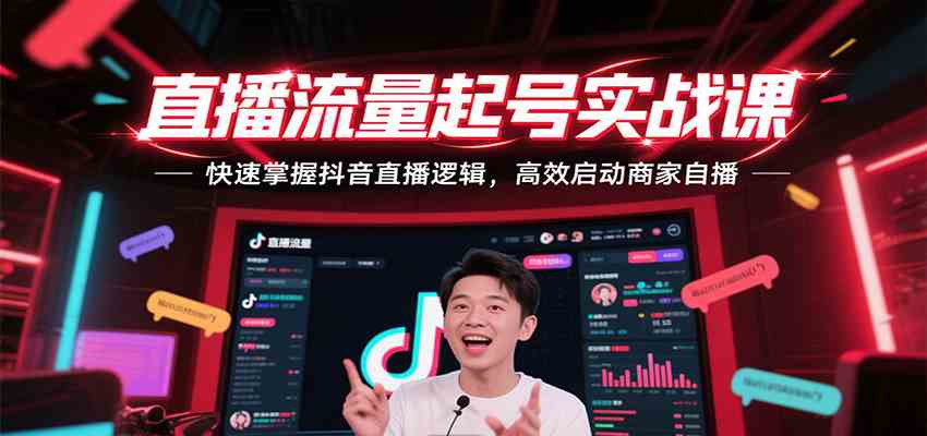直播流量起号实战课，快速掌握抖音直播逻辑，高效启动商家自播-3YVIP资源库