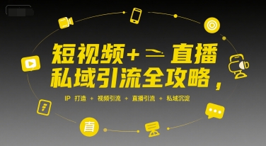 短视频+直播私域引流全攻略，IP打造 +视频引流 +直播引流 +私域沉淀-3YVIP资源库