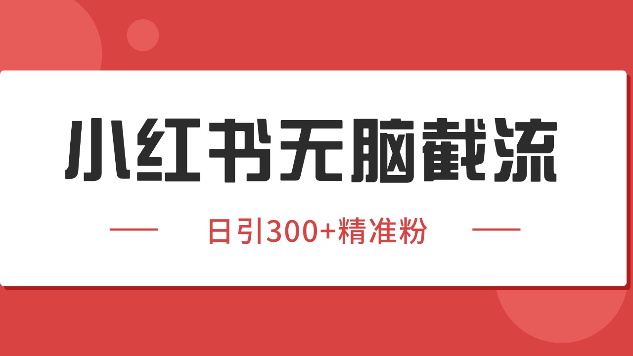 小红书截流同行客源，独家野路子获客玩法 日引200+暴力获客-3YVIP资源库