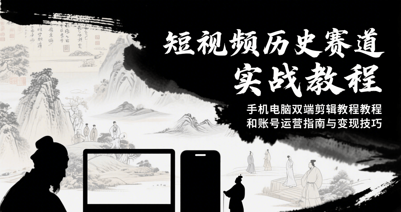 短视频历史赛道实战教程，手机电脑双端剪辑教程和账号运营指南与变现技巧-3YVIP资源库