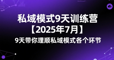 私域模式9天训练营【2025年7月】​9天带你理顺私域模式各个环节-3YVIP资源库