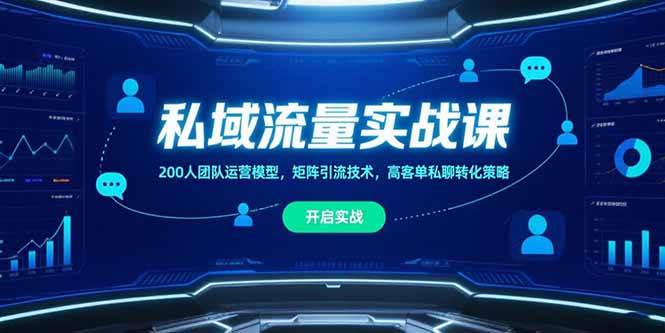 （15403期）私域流量实战课，200人团队运营模型，矩阵引流技术，高客单私聊转化策略-3YVIP资源库