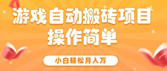 游戏自动搬砖项目，新手小白轻松月入1W+，操作简单，适合懒人的副业【揭秘】-3YVIP资源库