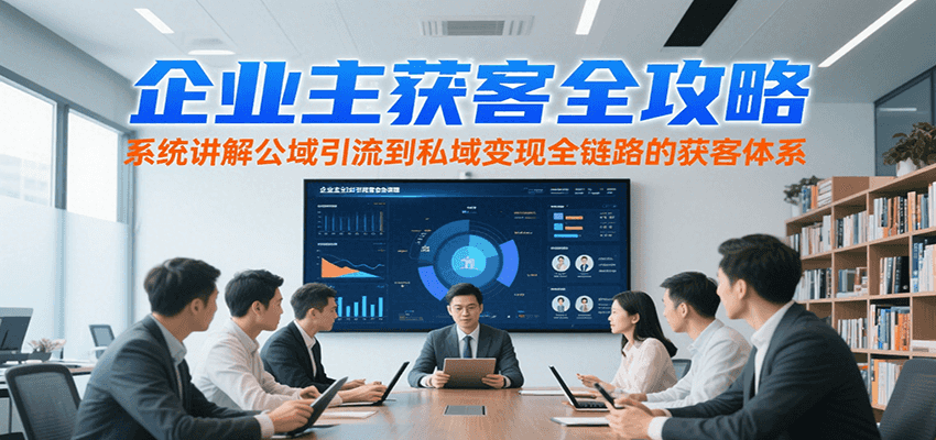 企业主获客全攻略，系统讲解公域引流到私域变现全链路的获客体系-3YVIP资源库