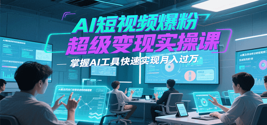 AI短视频爆粉超级变现实操课，掌握AI工具快速实现月入过万-3YVIP资源库
