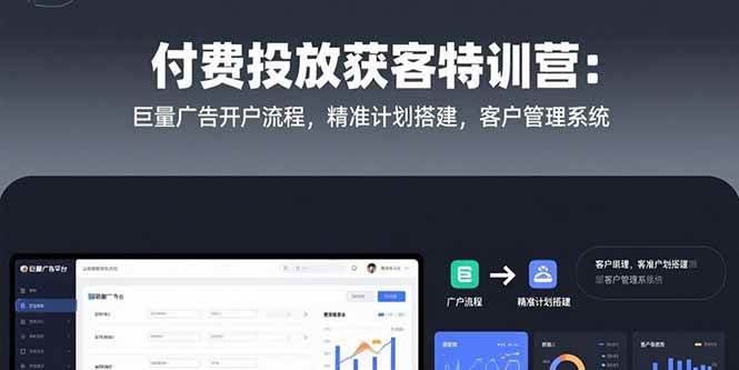 （15426期）付费投放获客特训营：巨量广告开户流程，精准计划搭建，客户管理系统-3YVIP资源库