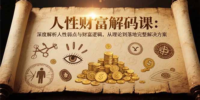 （15434期）人性财富解码课6.0：深度解析人性弱点与财富逻辑，理论到落地完整解决方案-3YVIP资源库