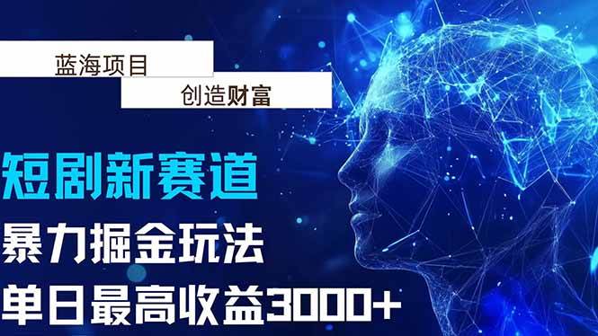 （15438期）抖音新赛道，暴力掘金玩法，单日收益最高3000+-3YVIP资源库