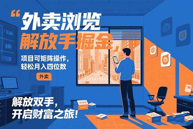 （15440期）外卖浏览掘金项目 可矩阵操作 轻松日入500+-3YVIP资源库
