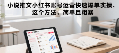 小说推文小红书账号运营快速爆单实操，这个方法，简单且粗暴-3YVIP资源库