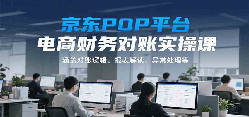 京东POP平台电商财务对账实操课，涵盖对账逻辑、报表解读、异常处理等-3YVIP资源库