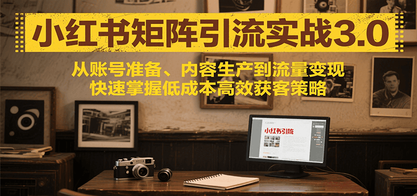 小红书矩阵引流3.0，从账号准备、内容生产到流量变现，快速掌握低成本高效获客策略-3YVIP资源库
