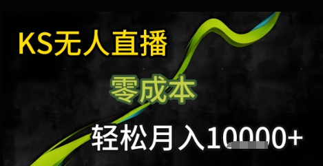 KS无人直播25年最新玩法，只需一部手机，轻松月入1W+【揭秘】-3YVIP资源库