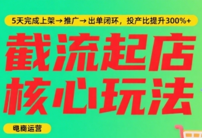淘宝截流快速起店玩法，掌握暴力快速起店的流程，5天完成上架-推广-出单闭环-3YVIP资源库