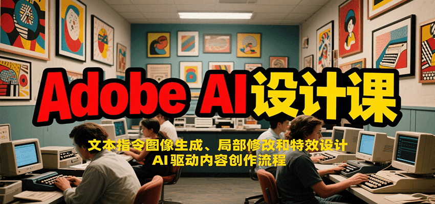 Adobe AI设计课：文本指令图像生成、局部修改和特效设计，AI驱动内容创作流程-3YVIP资源库