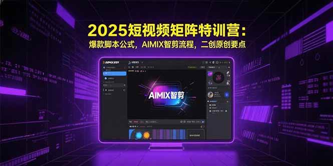 （15475期）2025短视频矩阵特训营：爆款脚本公式，AIMIX智剪流程，二创原创要点-3YVIP资源库