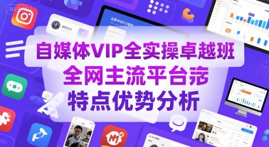 自媒体VIP全实操卓越班，全网主流平台特点优势分析-3YVIP资源库
