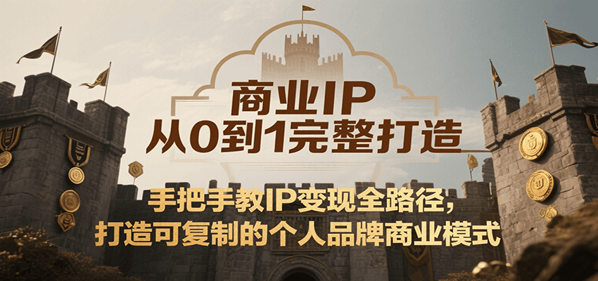 商业IP从0到1完整打造，手把手教IP变现全路径，打造可复制的个人品牌商业模式-3YVIP资源库