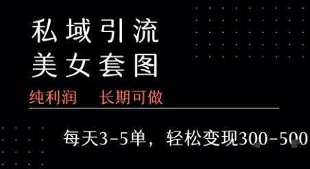 私域卖套图每天3-5单   每单利润99-2张+-3YVIP资源库