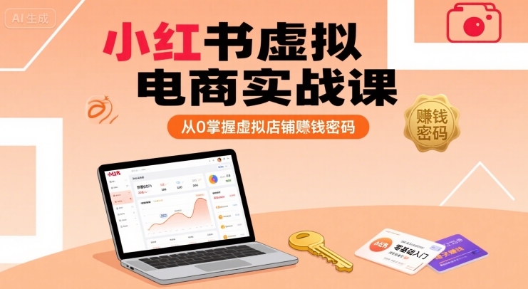 小红书虚拟电商实战课，从0掌握虚拟店铺賺钱密码-3YVIP资源库
