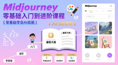 midjourney零基础入门到进阶课程，零基础学会AI绘画-3YVIP资源库